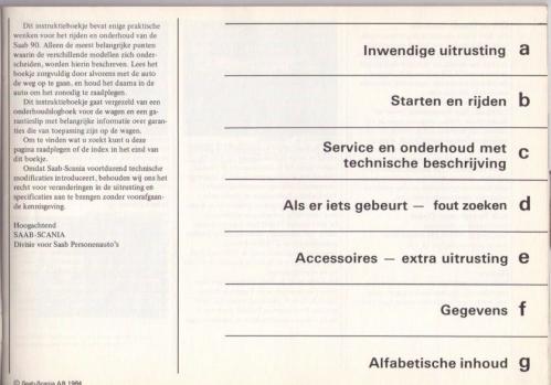 Saab 90 Instructieboekje MY85 NL 02