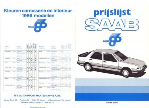 MY86 - Prijslijst januari 1986