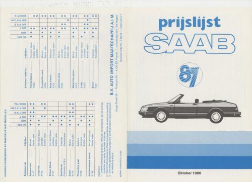 MY87 - prijslijst oktober 1986