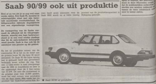 Pers over de Saab 90 - Saab 90 productie gestopt