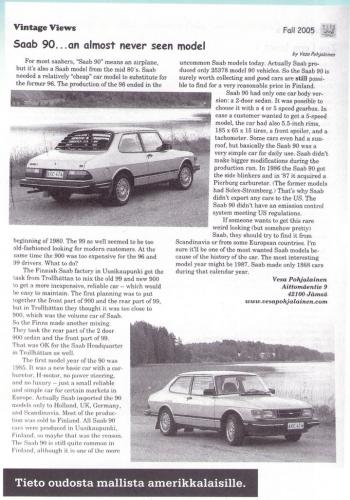Pers over de Saab 90 - Vintage Views, herfst 2005
